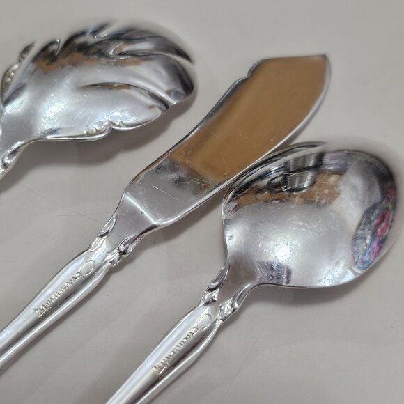 3pc Oneida SILVER ARTISTRY Serving Set teaspoon & sugar spoon butter knife 1965 - Picture 11 of 14